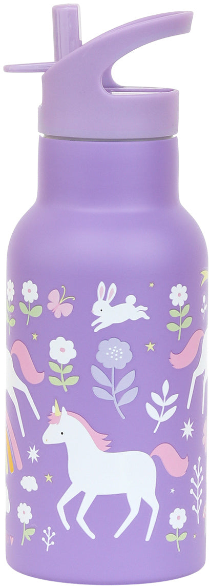 ALLC DBSSUD77 Isolierflasche 350 ml – doppelwandig, Edelstahl, mit Strohhalm