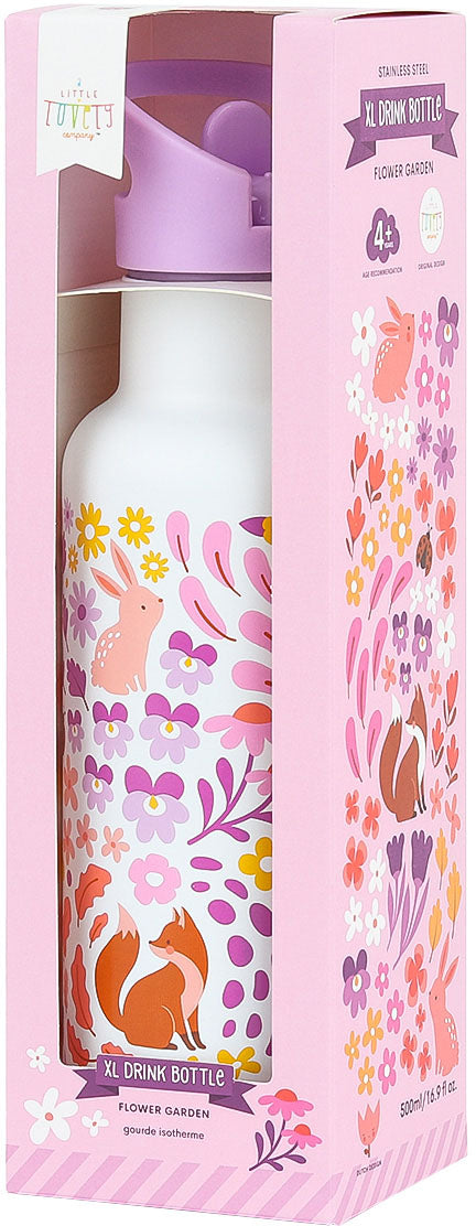 ALLC XL Kindertrinkflasche 500 ml – mit Strohhalm, BPA-frei, Edelstahl
