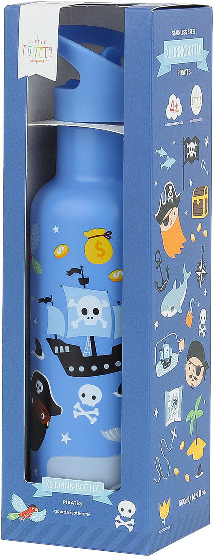 Allc Isolierflasche 500 ml – doppelwandig, Edelstahl, mit Strohhalm