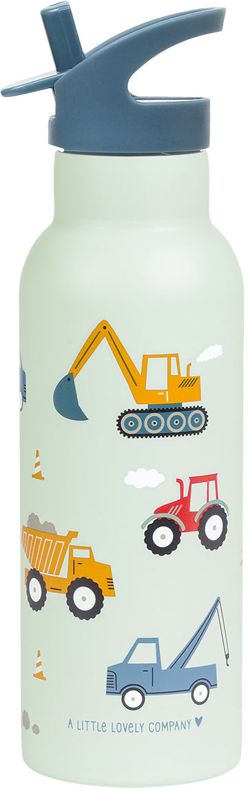 Allc XL Isolierflasche 500 ml – doppelwandig, Edelstahl, mit Strohhalm