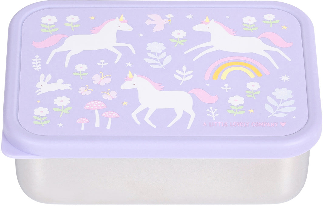 Allc Unicorn Dreams – Lunchbox 17,5 × 6 × 12,5 cm, Edelstahl/Polypropylen (PP), luftdicht
