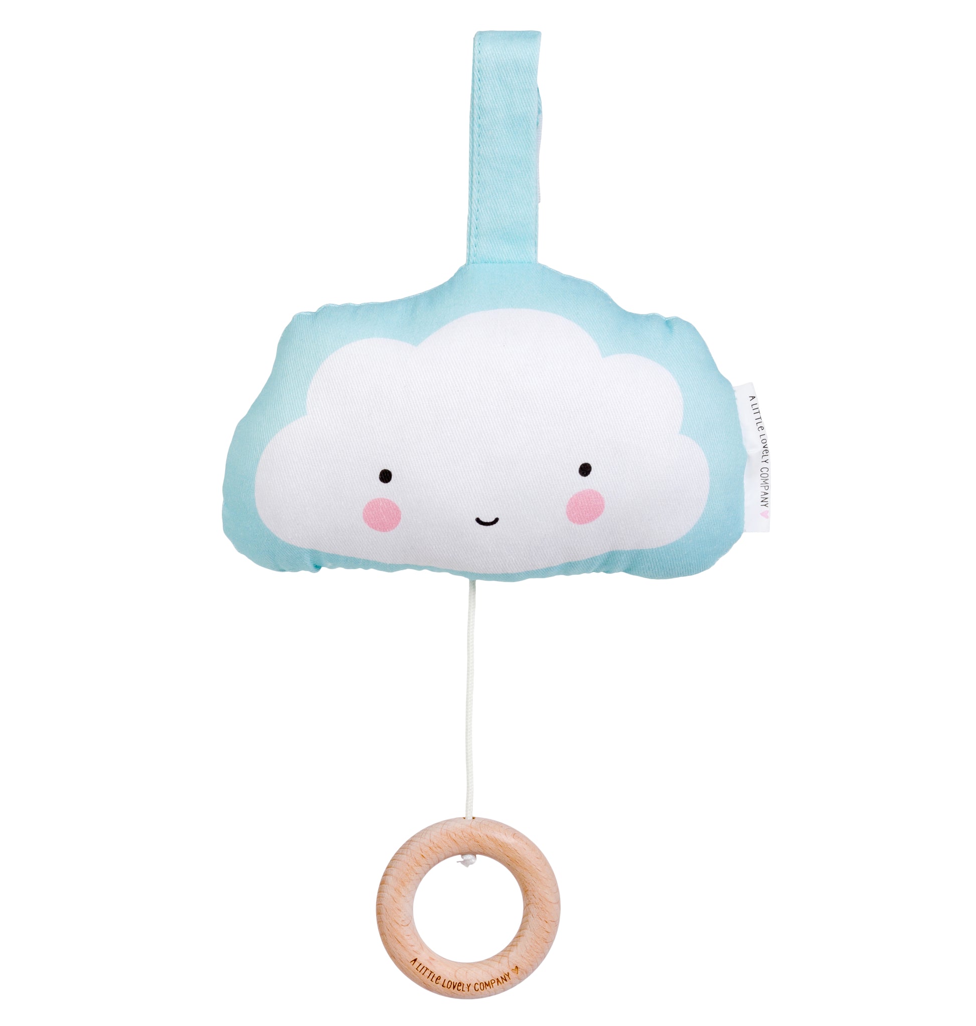 Allc Mobile mit Musik Wolke – 16,7 × 7,6 × 27,2 cm – Baumwolle, Buchenholz – ab 0 J.