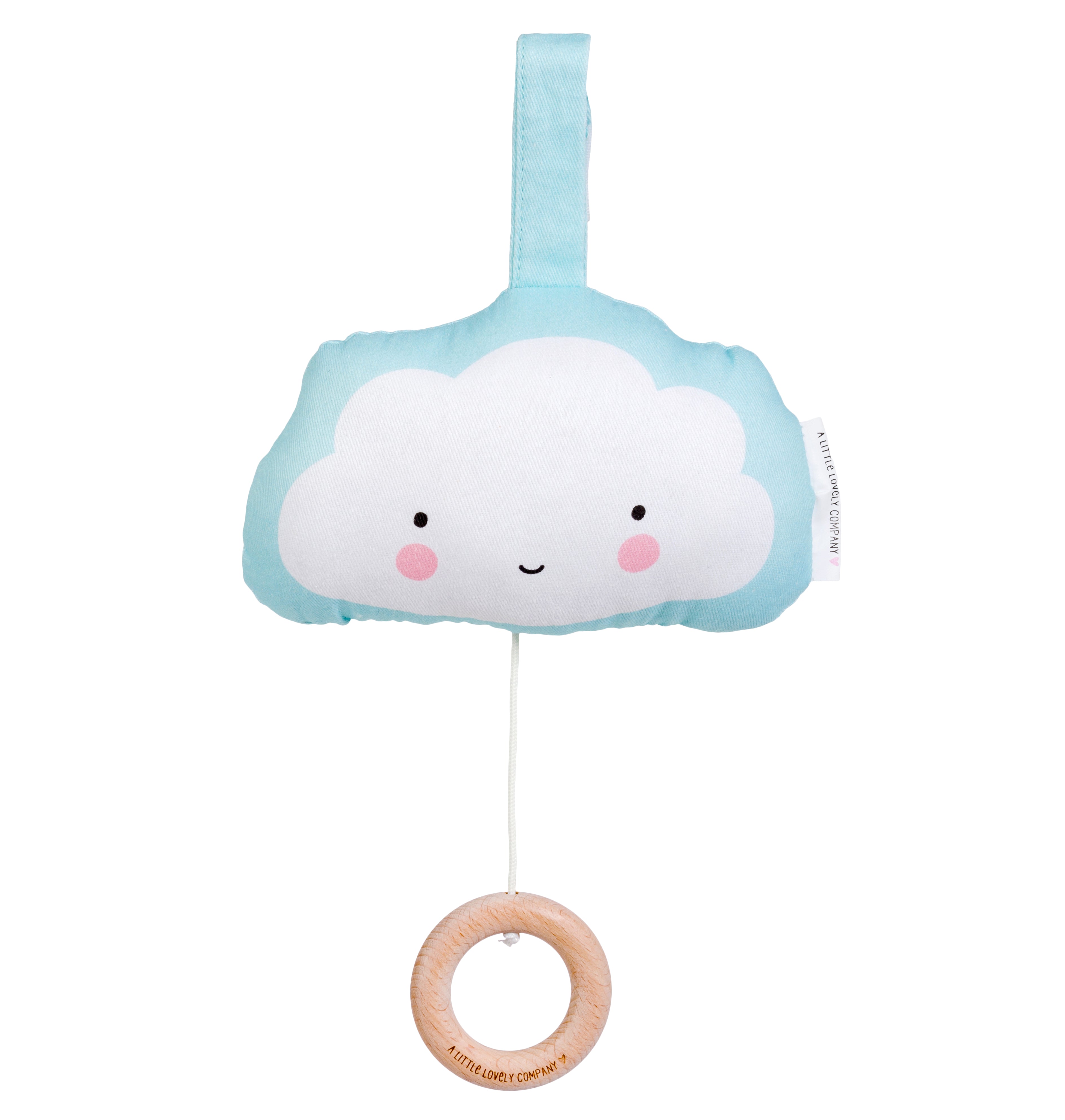 Allc Mobile mit Musik Wolke – 16,7 × 7,6 × 27,2 cm – Baumwolle, Buchenholz – ab 0 J.