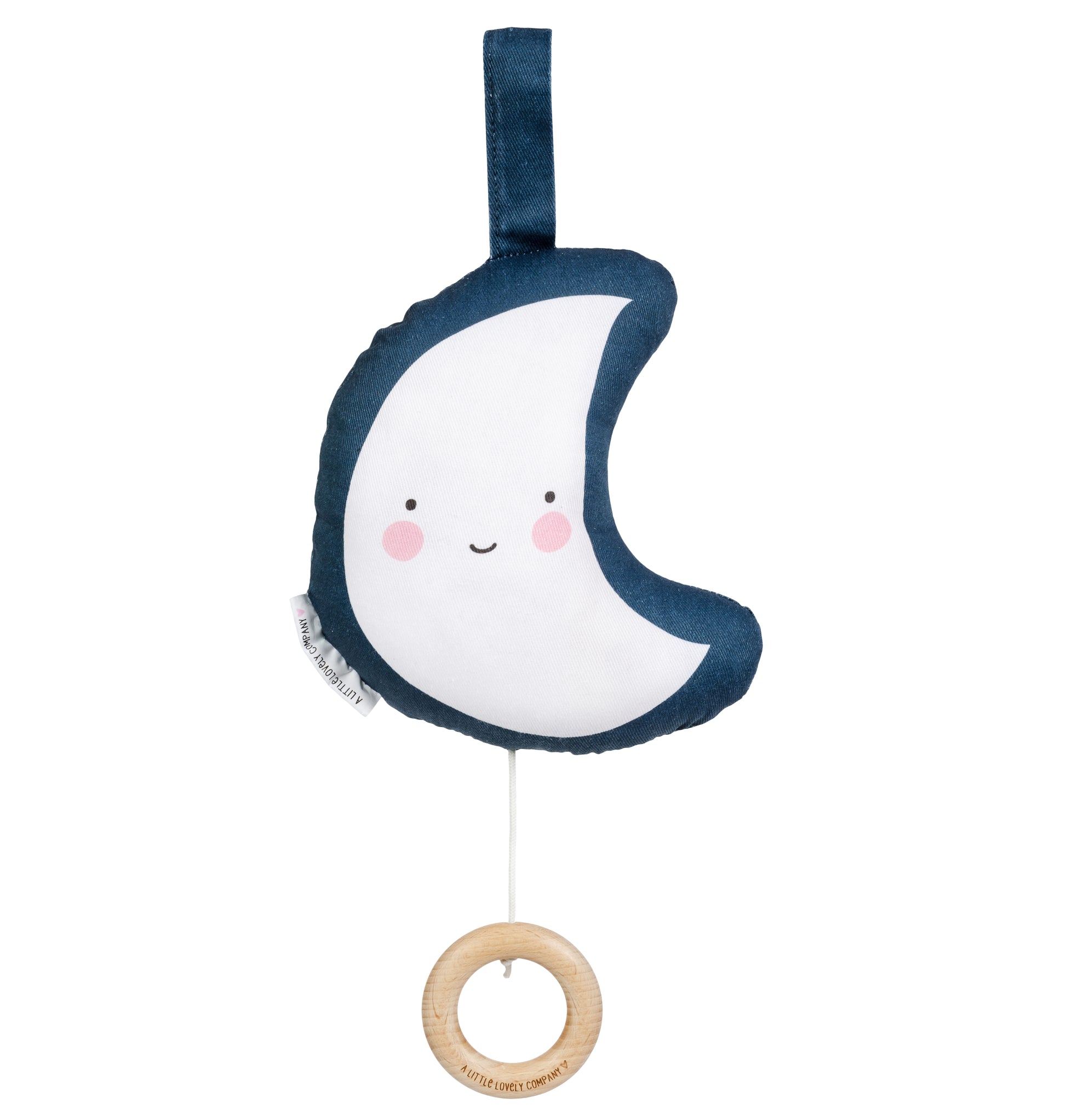 Allc Mobile mit Musik – 27,6 × 16,7 × 7,6 cm – Baumwolle & Buchenholz