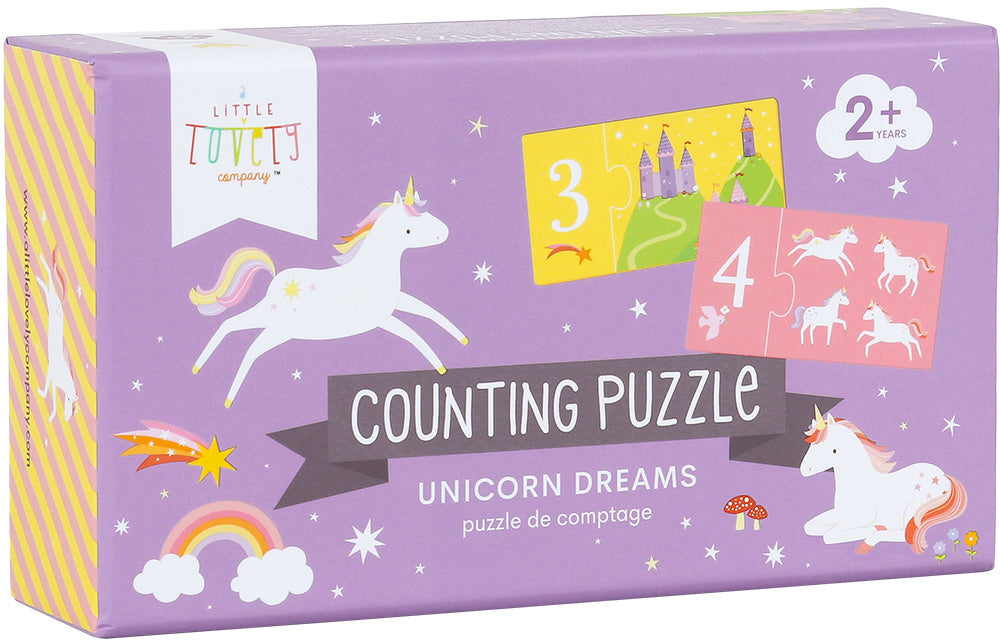 Allc Lernspiel – Zahlenpuzzle Unicorn Dreams, 20 Teile, 17 × 10 × 5 cm