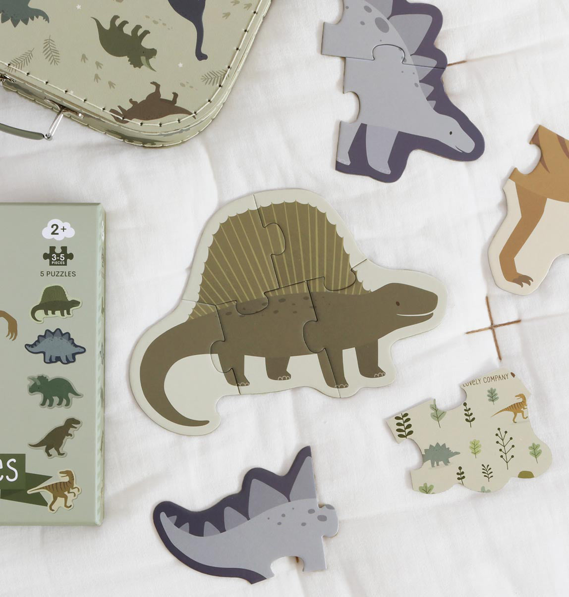 ALLC Puzzle Dinosaurier – 5-teilig – ab 2 Jahren – Karton