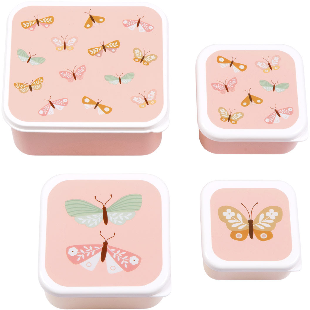 Allc Lunchbox 4-teilig, 15,8 × 14 × 7 cm, Schmetterlings-Design