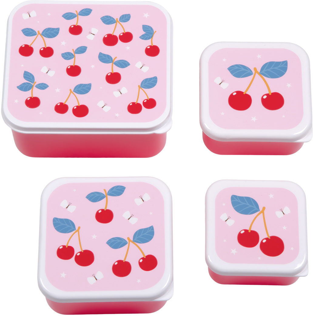 Allc Lunchbox, 14 × 15,5 × 7 cm, 4-teilig, Kirschen