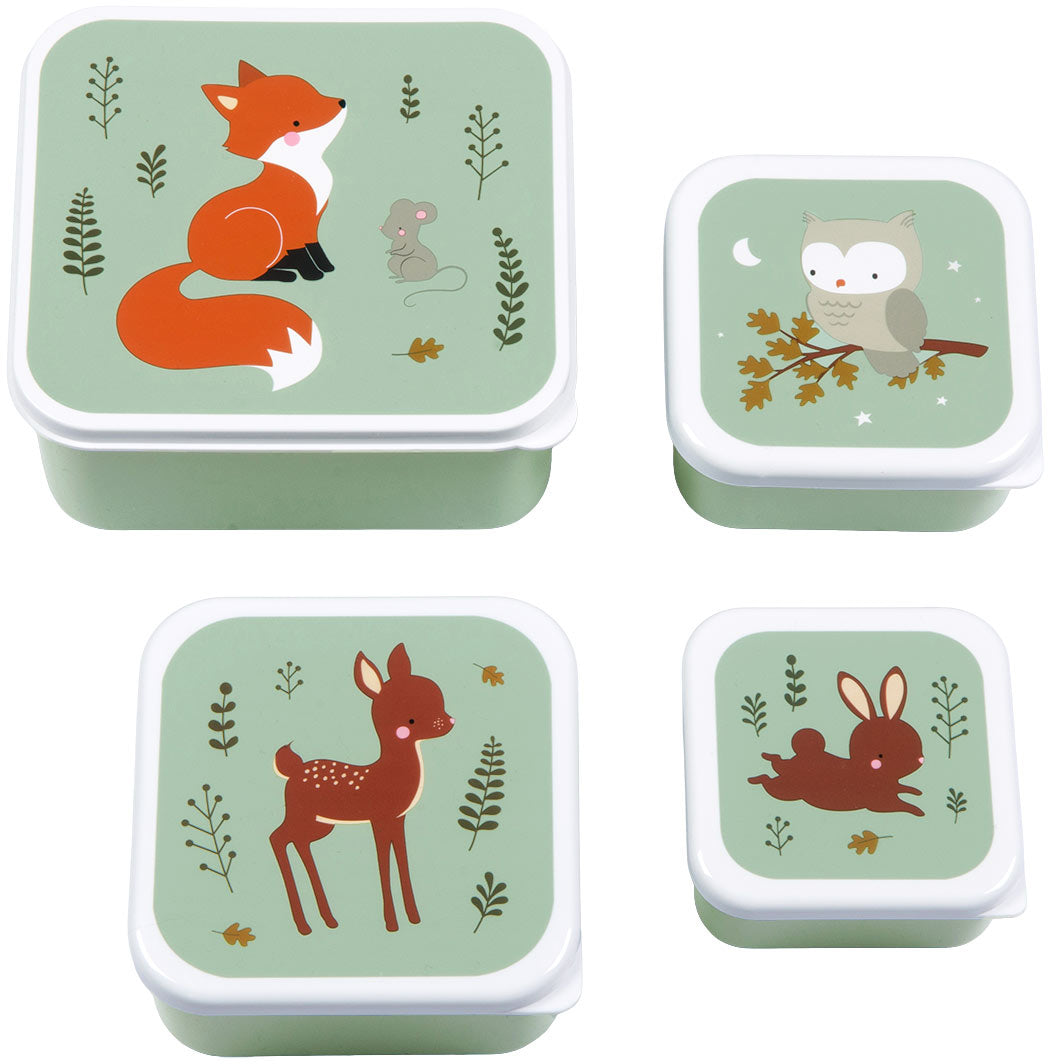 Allc Lunchbox-Set 15,5 × 14,3 × 7,2 cm, 4-teilig, Forest friends