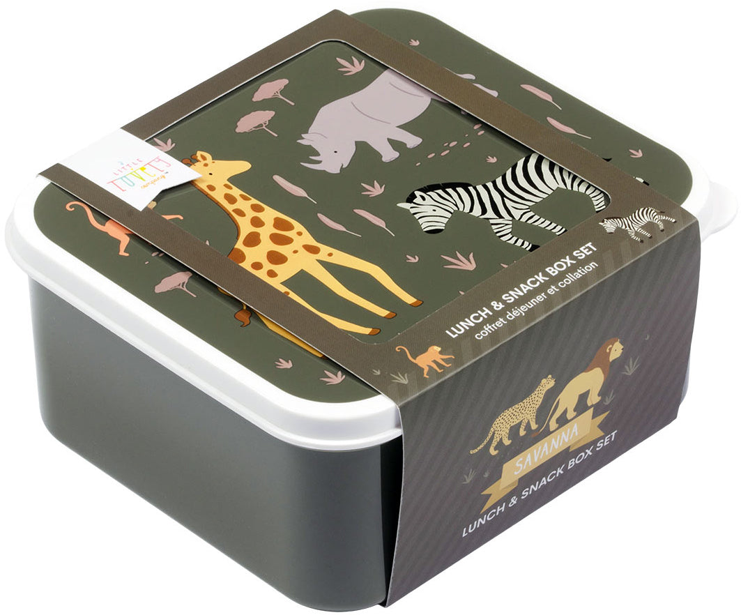 Allc Savanna – Lunchbox-Set 15 × 14 × 7.5 cm, 4-teilig