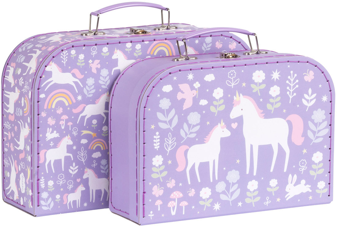 Allc SCUDPU25 Einhorn Aufbewahrungsbox – Karton – Lila (mit Griff, mit Verriegelung) – 200 × 100 × 290 mm – Se