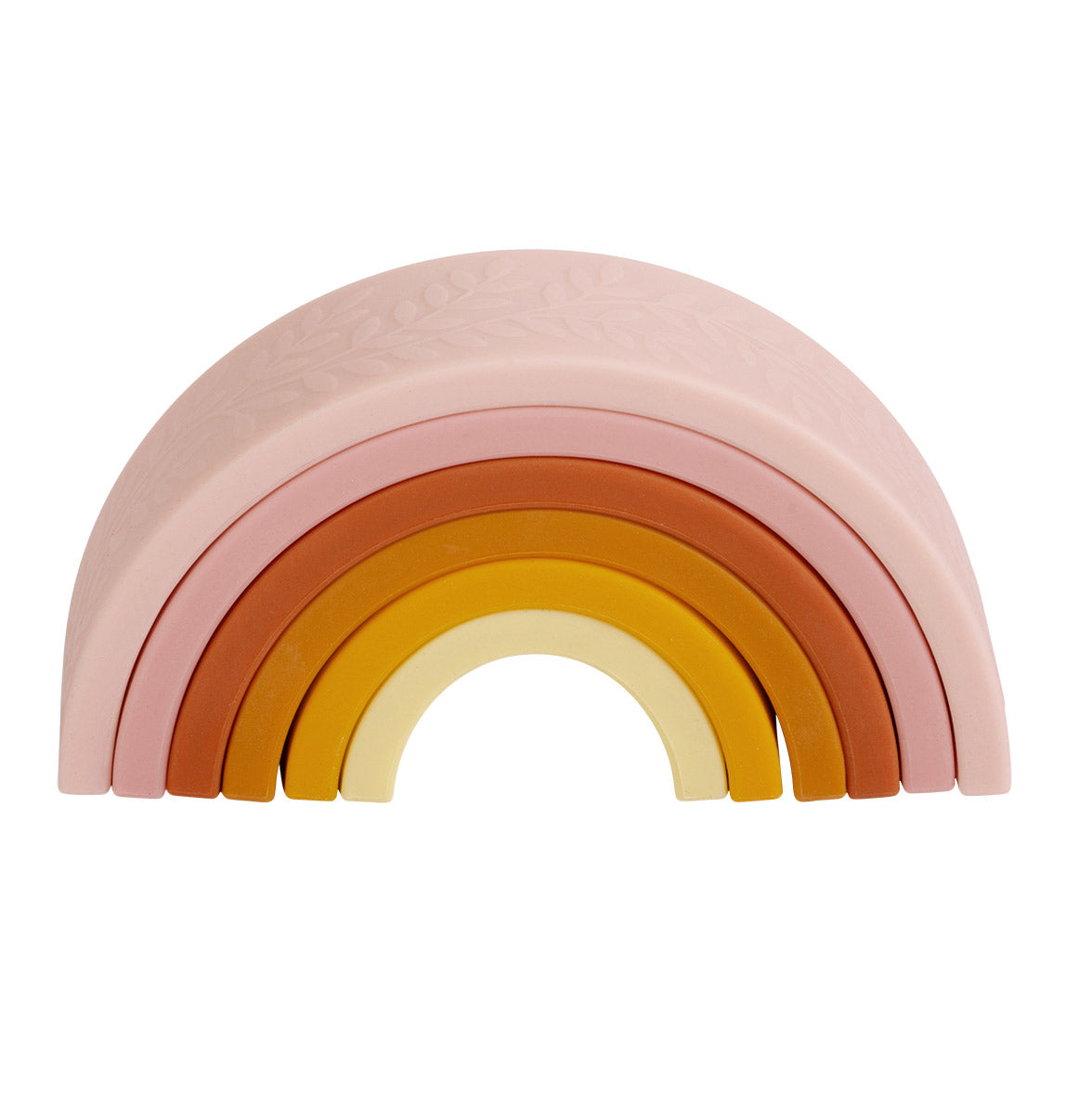 Allc Stapelspiel – Sunset – lebensmittelechtes Silikon – 12,1 × 4,5 × 14,0 cm – mehrfarbig
