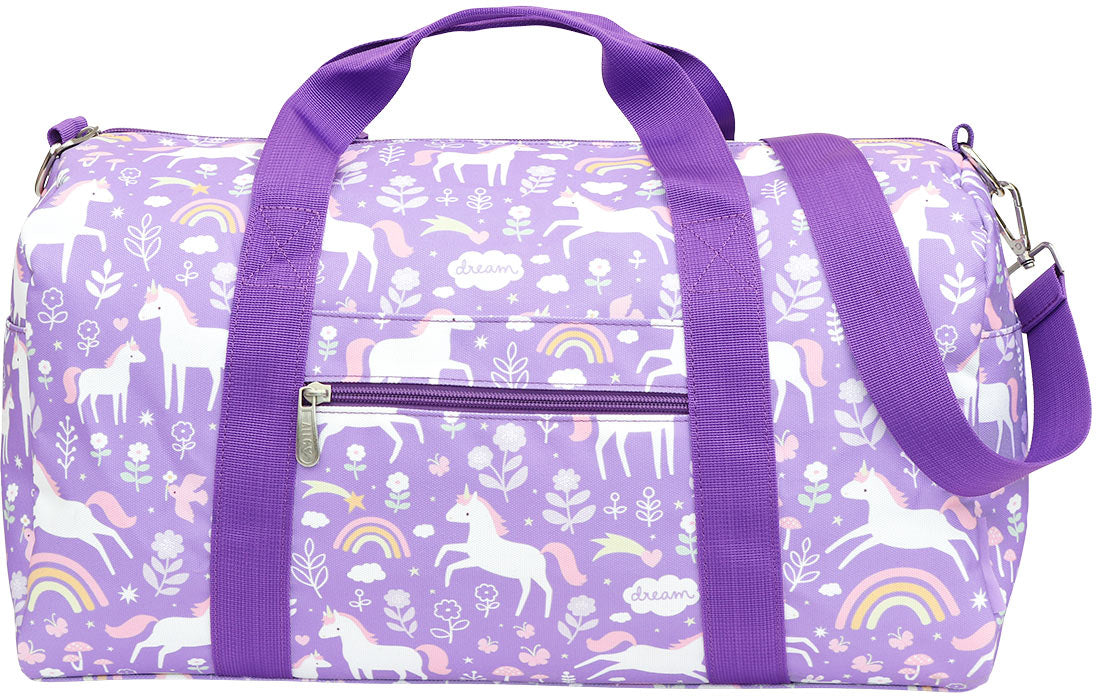 Allc Reisetasche, 25,9 l, Handgepäck geeignet, Lila, Einhornmotiv, 46 × 25 × 22,5 cm