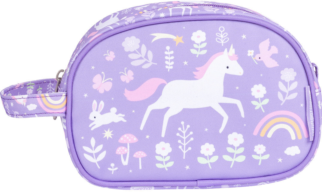 ALLC Unicorn TOUDPU09 – Kulturbeutel, Lila, Einhornmotiv, 15,5 × 2,5 × 23 cm