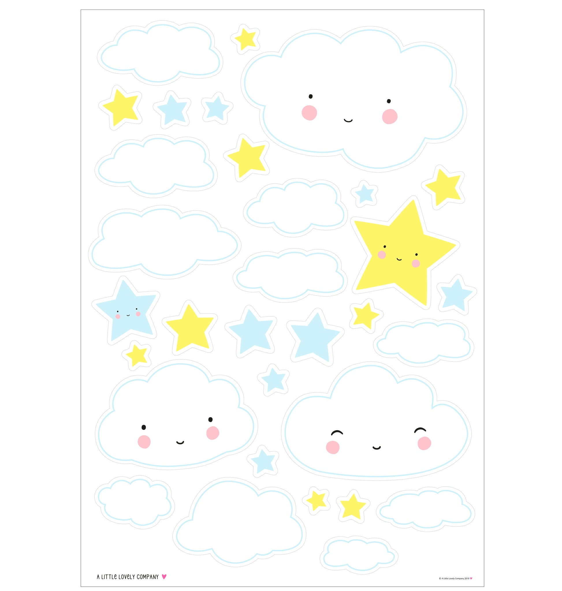 Allc Wandsticker – Wolke – 36 × 10,9 × 3,8 cm