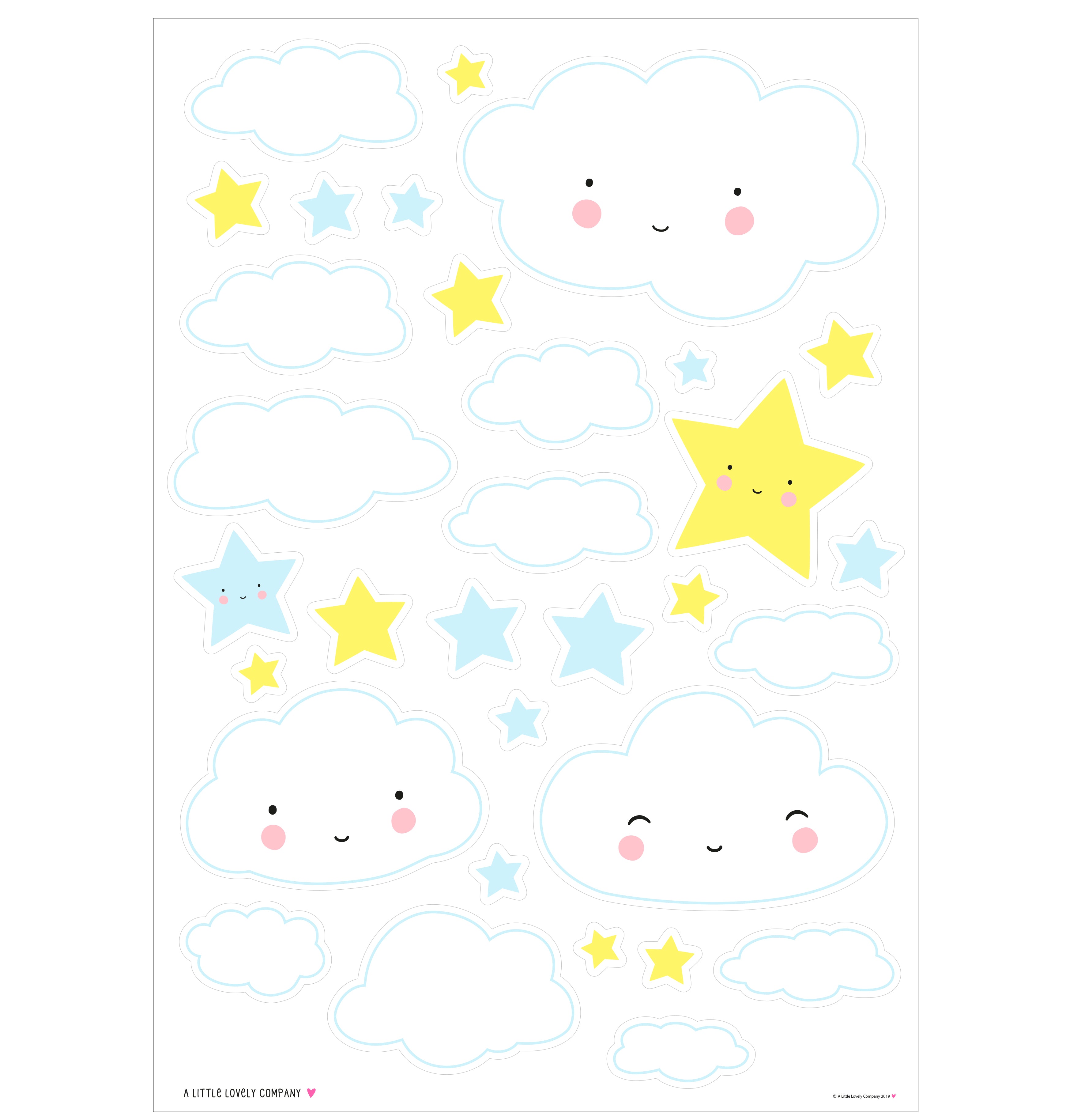 Allc Wandsticker – Wolke – 36 × 10,9 × 3,8 cm