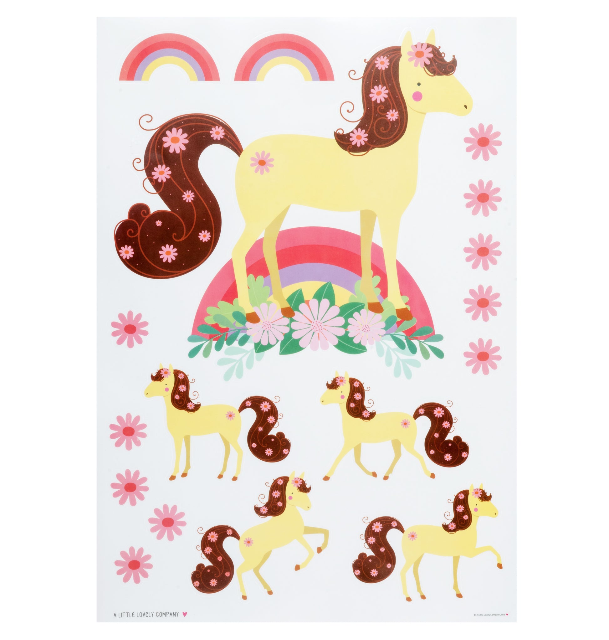 Allc Wandsticker – Pferde – 35,1 × 10,5 × 4,2 cm
