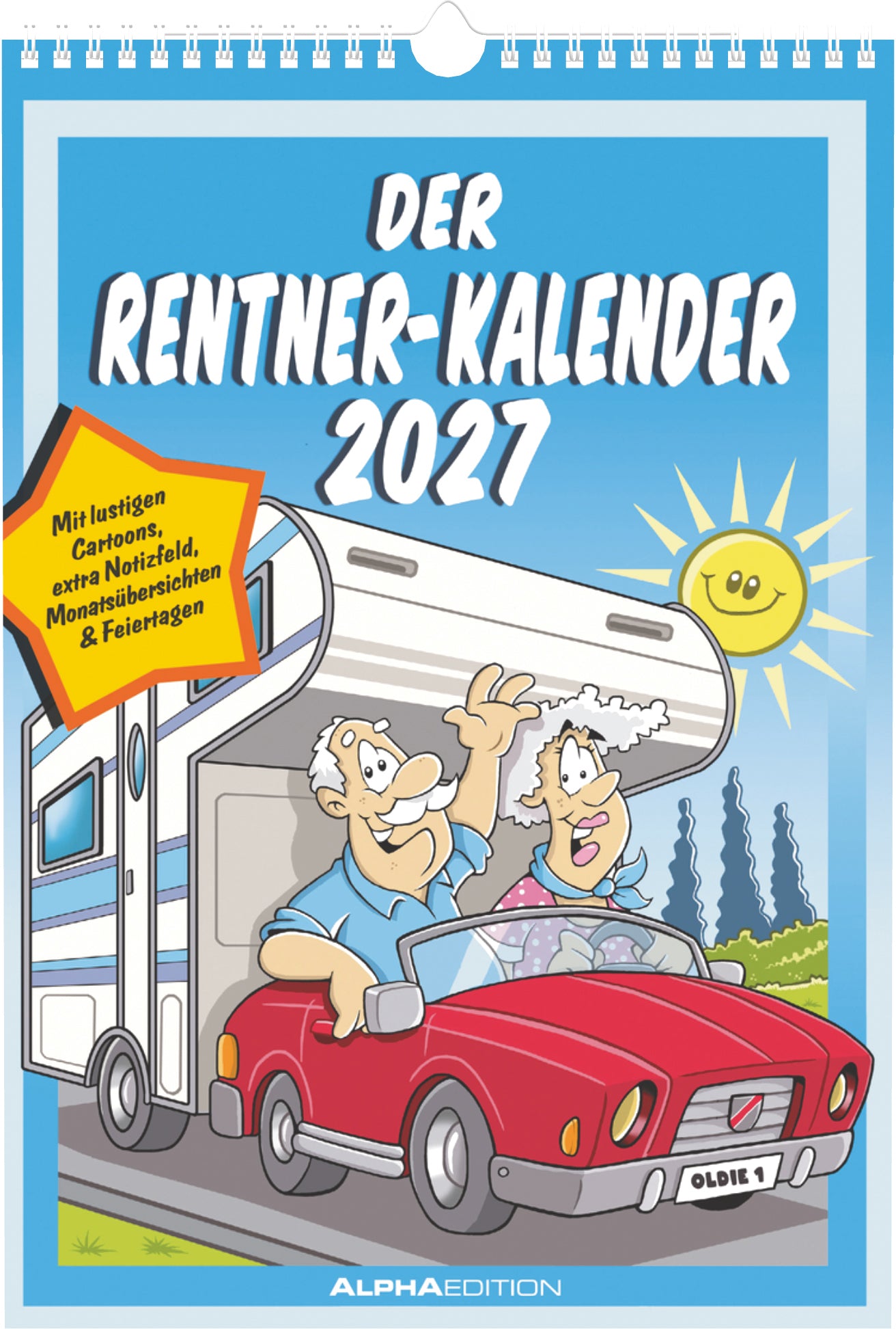 Alpha Edition Der Rentner-Kalender – Bildkalender 2027 – 24,2 × 35 cm – Kalendarium Deutsch
