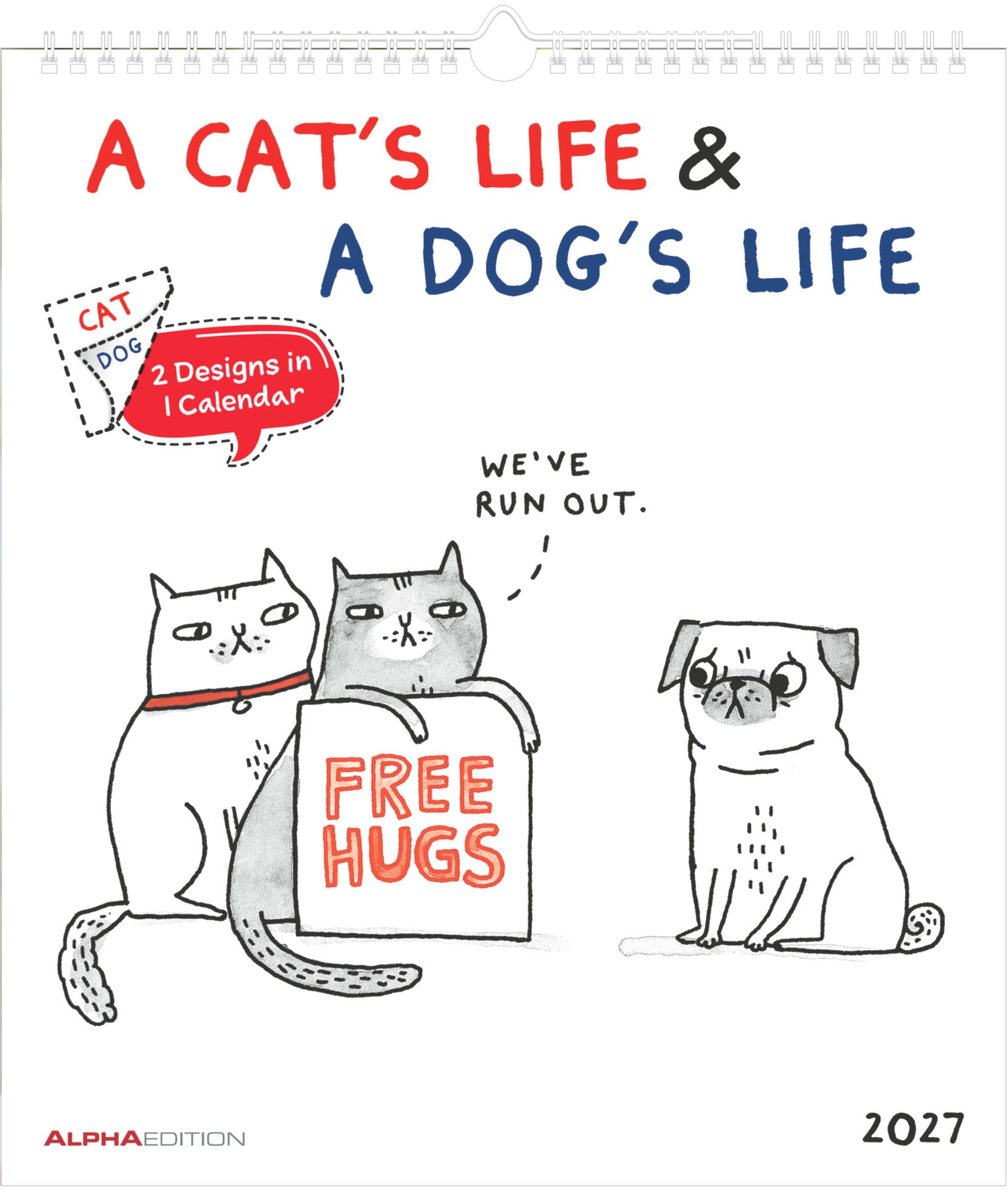 Alpha Edition Cats Life & Dogs Life – Bildkalender 2027 – 34,5 × 30 cm