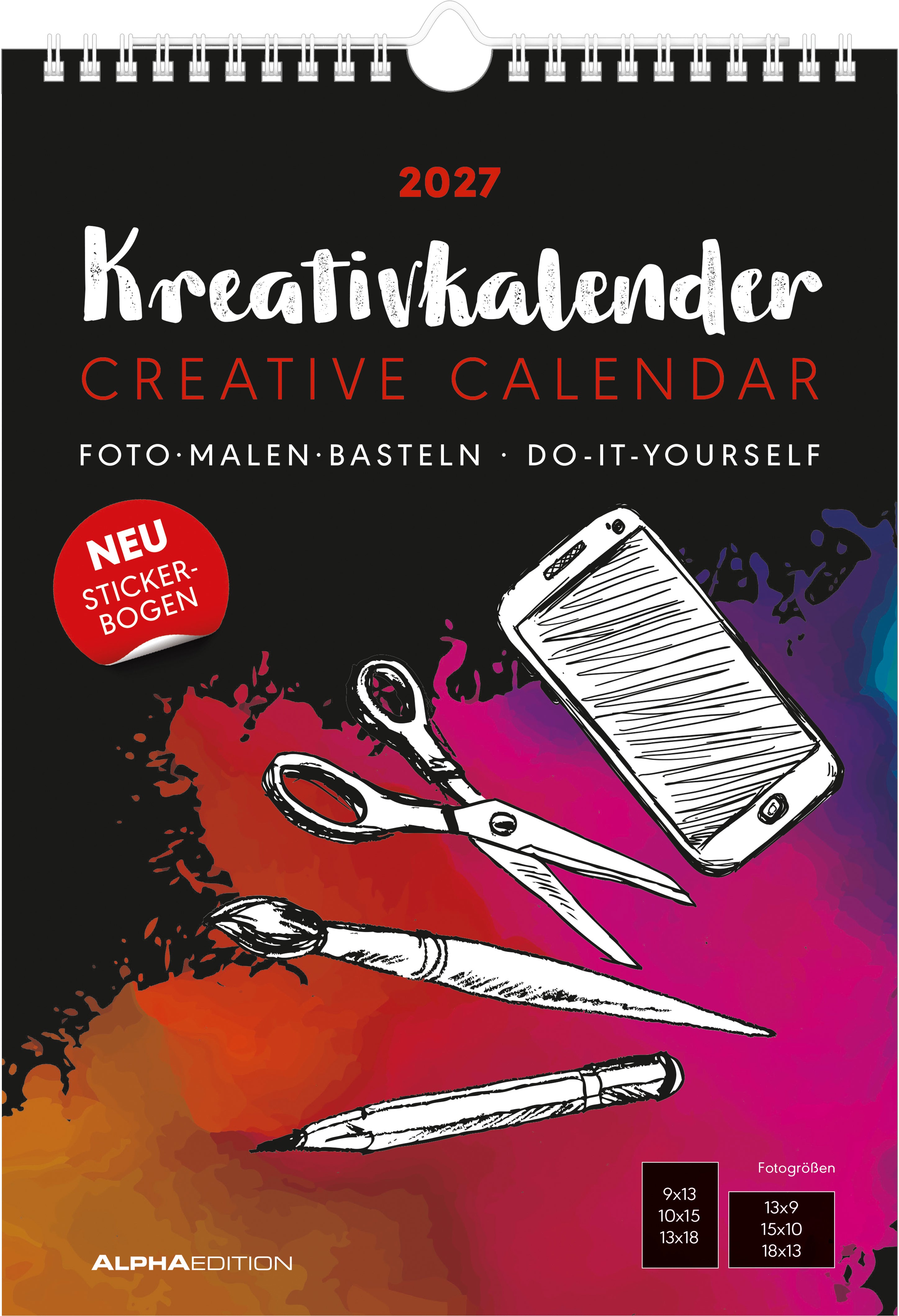 Alpha edition Bastel-Dauerkalender, Monat, 2027, A4