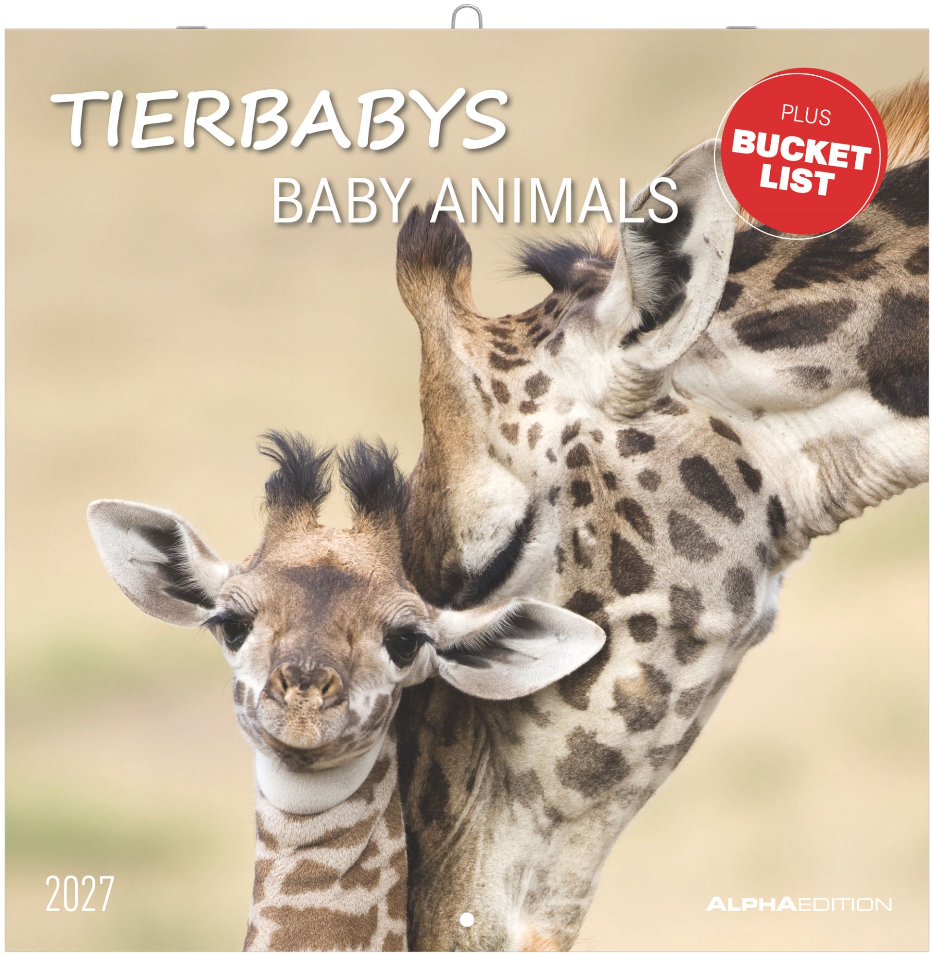 Alpha Edition Tierbabys – Bildkalender 2027 – 30,5 × 30,5 cm