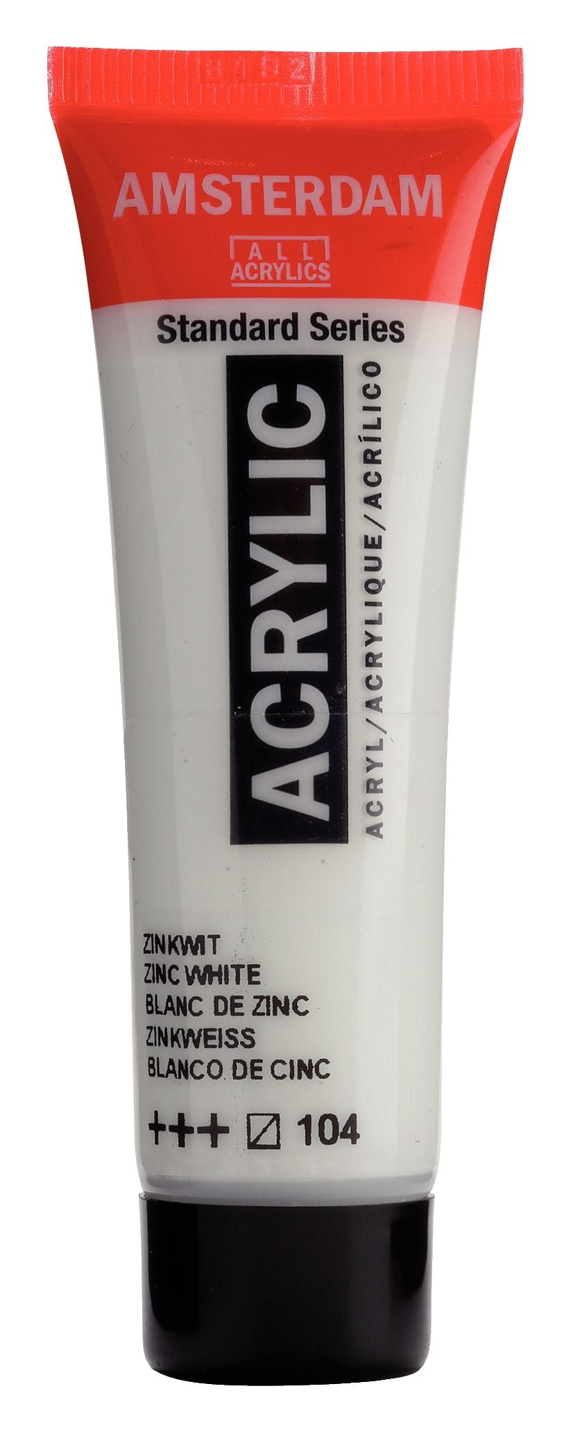 Royal Talens AMSTERDAM Acrylfarbe – Zinkweiss 104, seidenmatt – 20 ml – für Leinwand, Papier, Holz