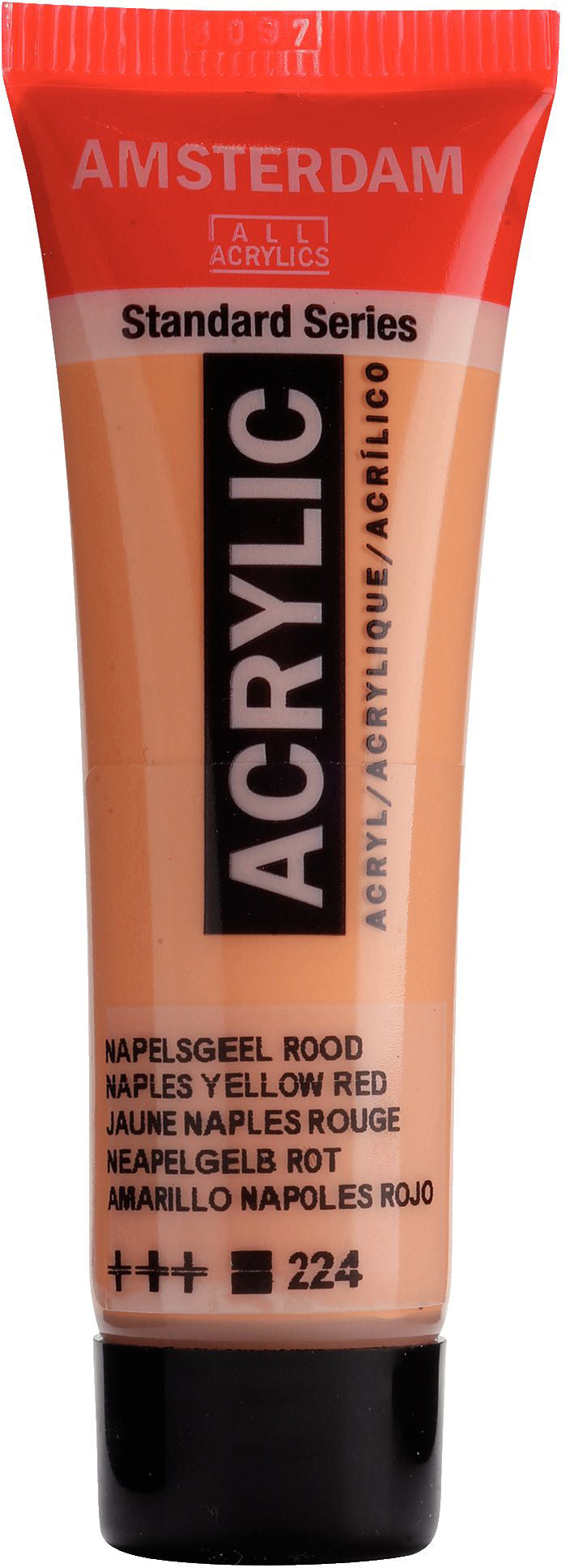 Royal Talens Amsterdam Acrylfarbe – Neapelgelb Rot 224, seidenmatt – 20 ml – für Leinwand, Papier, Holz