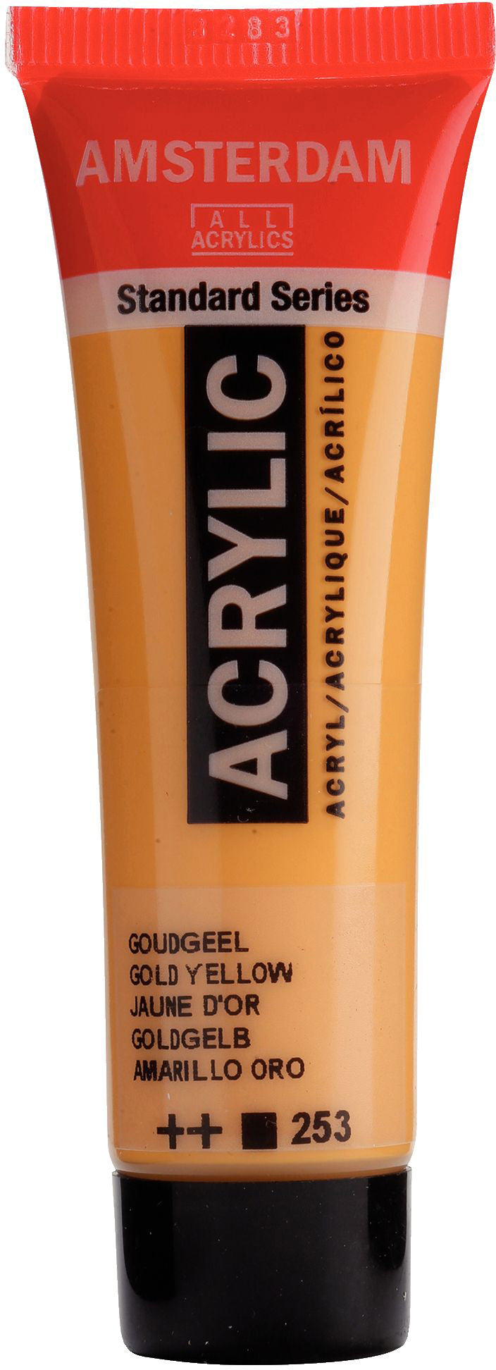 Royal Talens Amsterdam Acrylfarbe – Goldgelb 253, seidenmatt – 20 ml – für Leinwand, Papier, Holz