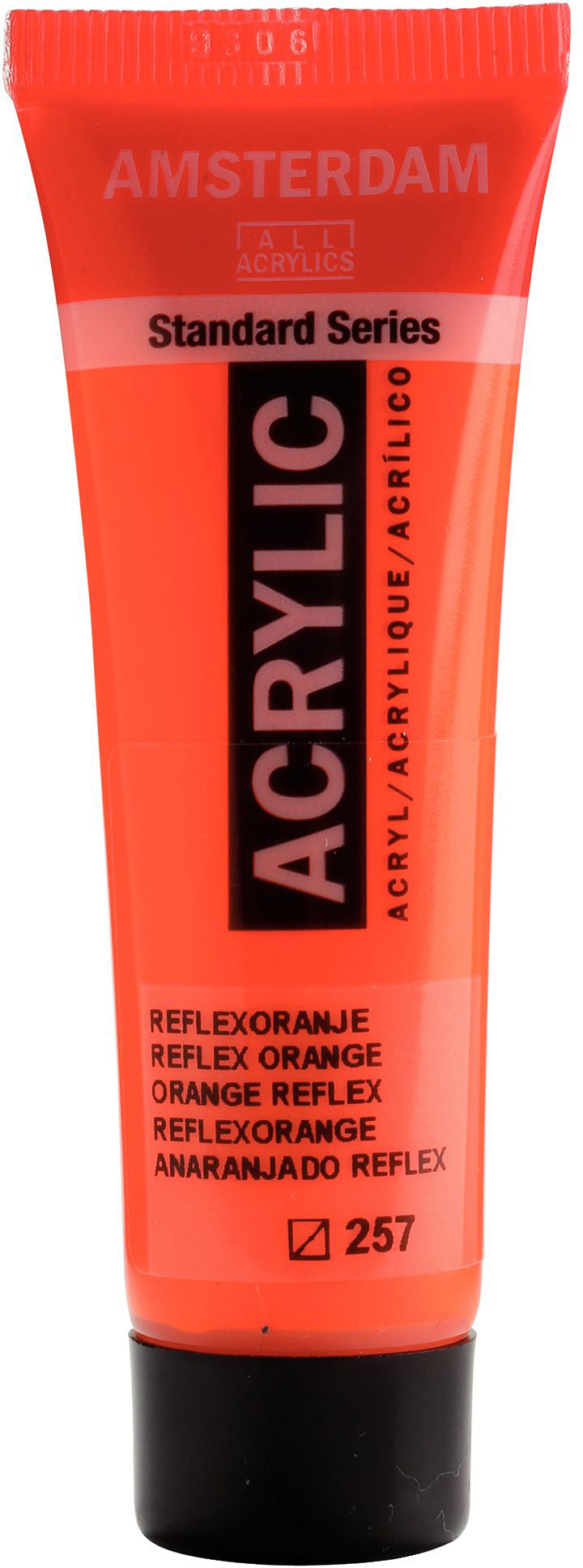 Royal Talens AMSTERDAM Acrylfarbe – Reflexorange 257, seidenmatt – 20 ml (Tube) – für Leinwand, Papier, Holz