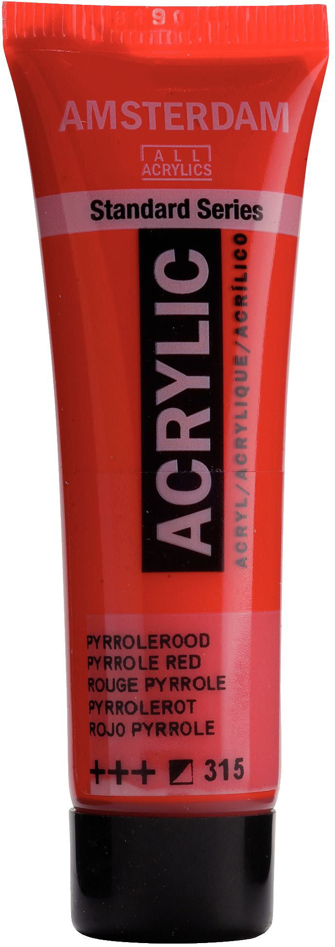 Royal Talens AMSTERDAM Acrylfarbe – Pyrrolrot 315, seidenmatt – 20 ml, Tube – für Leinwand, Papier, Holz