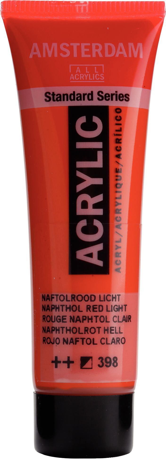 Royal Talens Amsterdam Standard Serie Acrylfarbe – Naphtholrot Hell 398, seidenmatt – 20 ml – für Leinwand, Papier, Holz