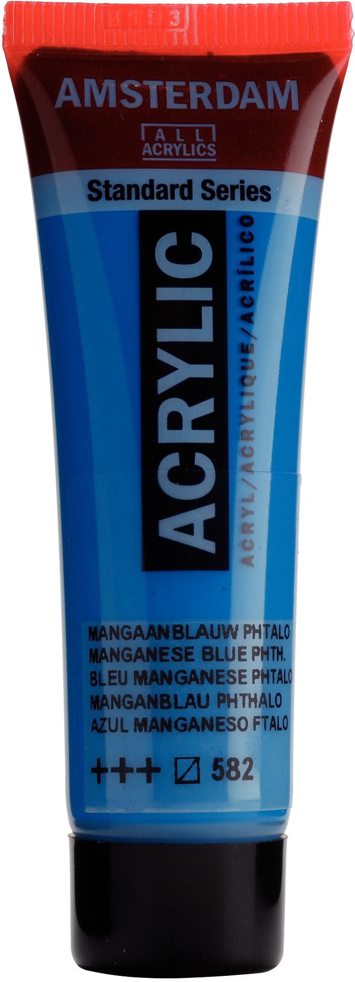 Royal Talens Amsterdam Acrylfarbe – Manganblau Phthalo 582, seidenmatt – 20 ml – für Leinwand, Papier, Holz