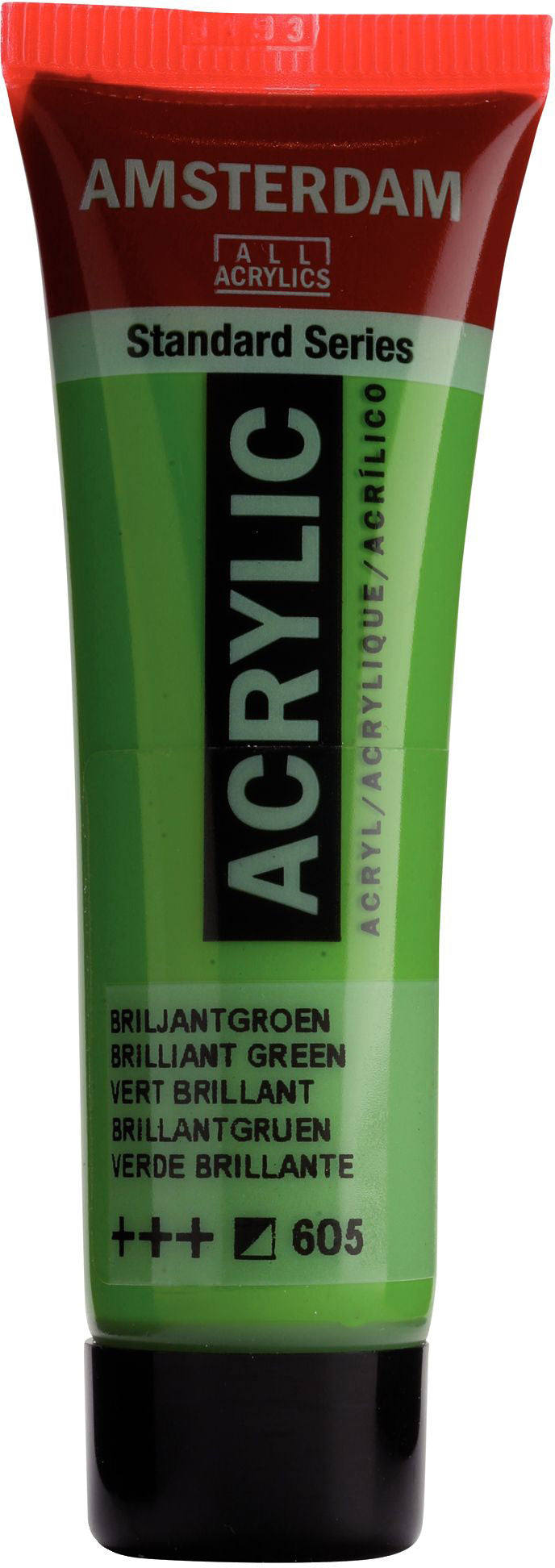 Royal Talens AMSTERDAM Standardserie Acrylfarbe – Brillantgrün 605, seidenmatt – 20 ml – für Leinwand, Papier, Holz