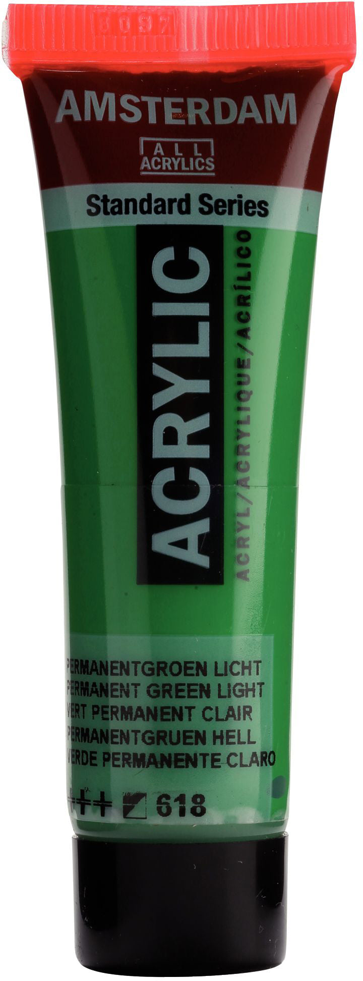 Royal Talens Amsterdam Acrylfarbe – Permanentgrün Hell 618, seidenmatt – 20 ml – für Leinwand, Papier, Holz