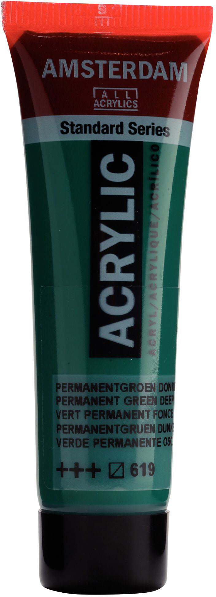 Royal Talens Amsterdam Acrylfarbe – Permanentgrün Dunkel 619, seidenmatt – 20 ml – für Leinwand, Papier, Holz