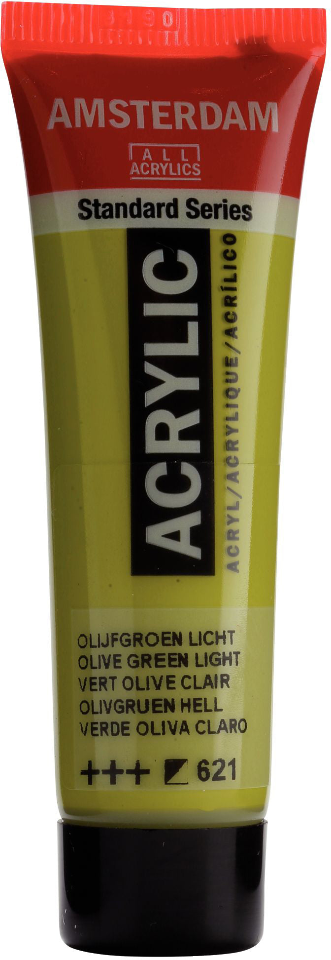 Royal Talens Amsterdam Standardserie Acrylfarbe – Hellolivgrün 621, seidenmatt – 20 ml Tube – für Leinwand, Papier, Holz