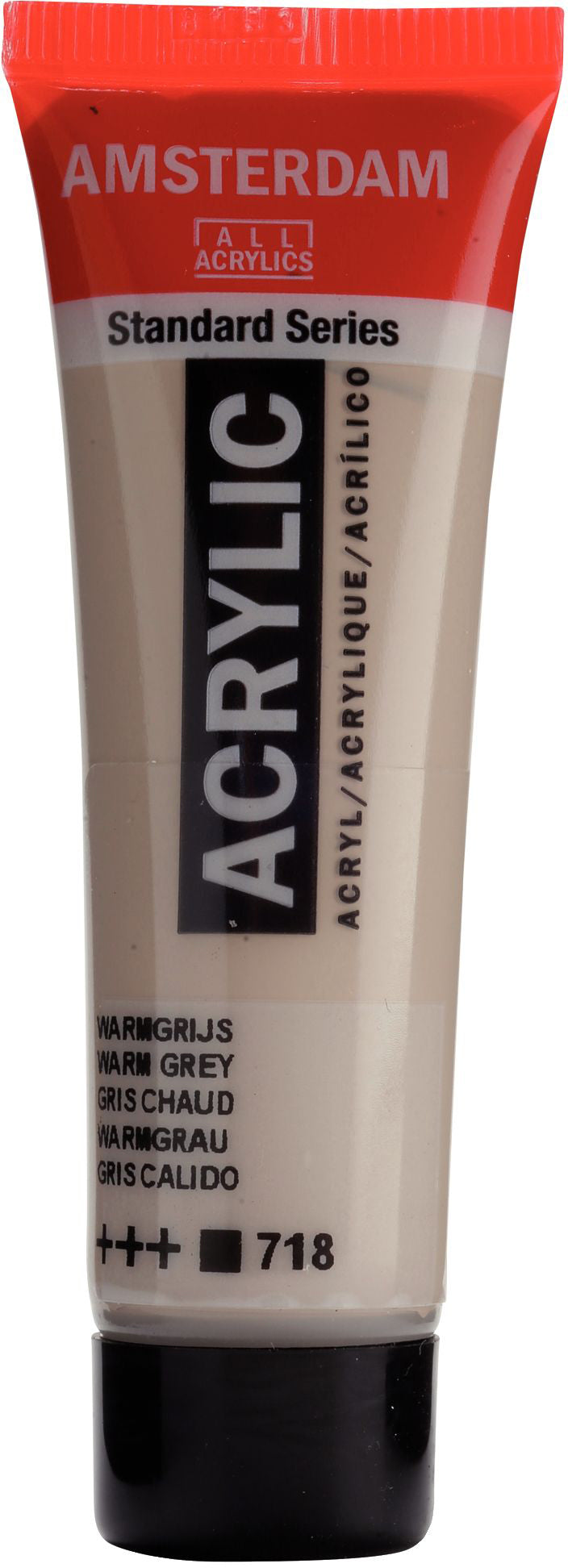 Royal Talens AMSTERDAM Standard Serie Acrylfarbe – Warmgrau 718, seidenmatt – 20 ml Tube