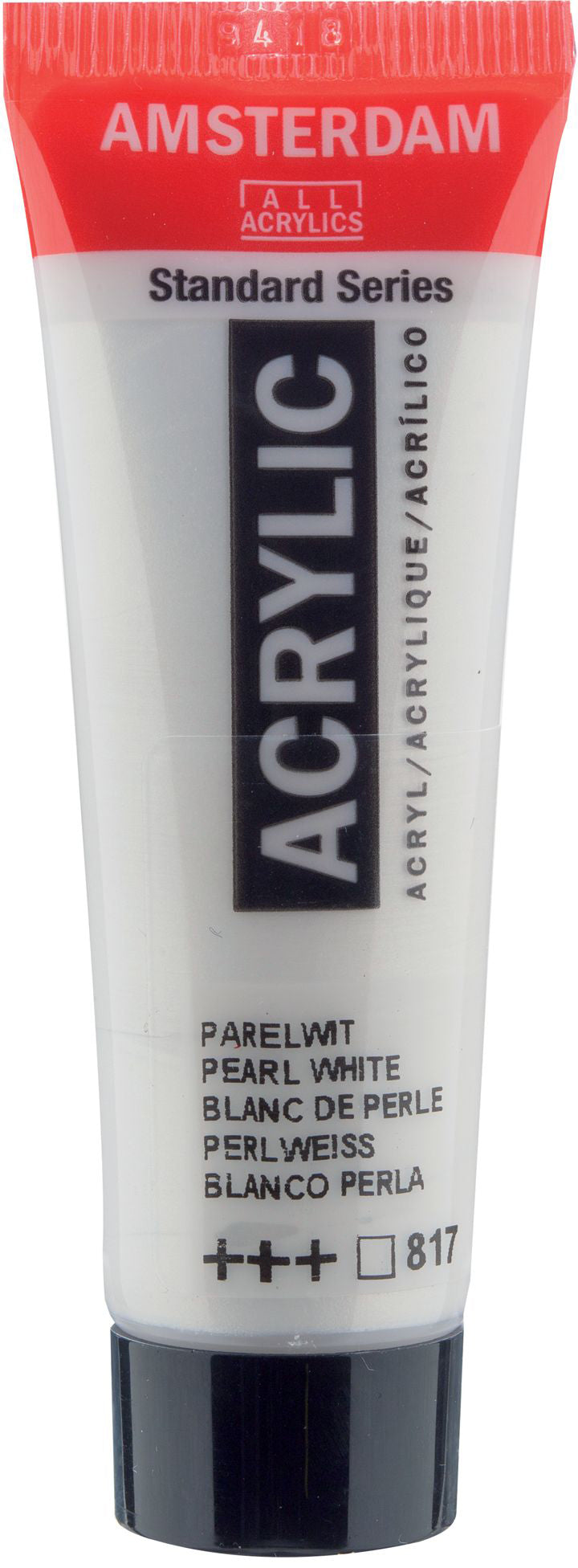 Royal Talens Amsterdam Standardserie Acrylfarbe – Perlweiss 817, seidenmatt, Perlglanz – 20 ml – für poröse Oberflächen