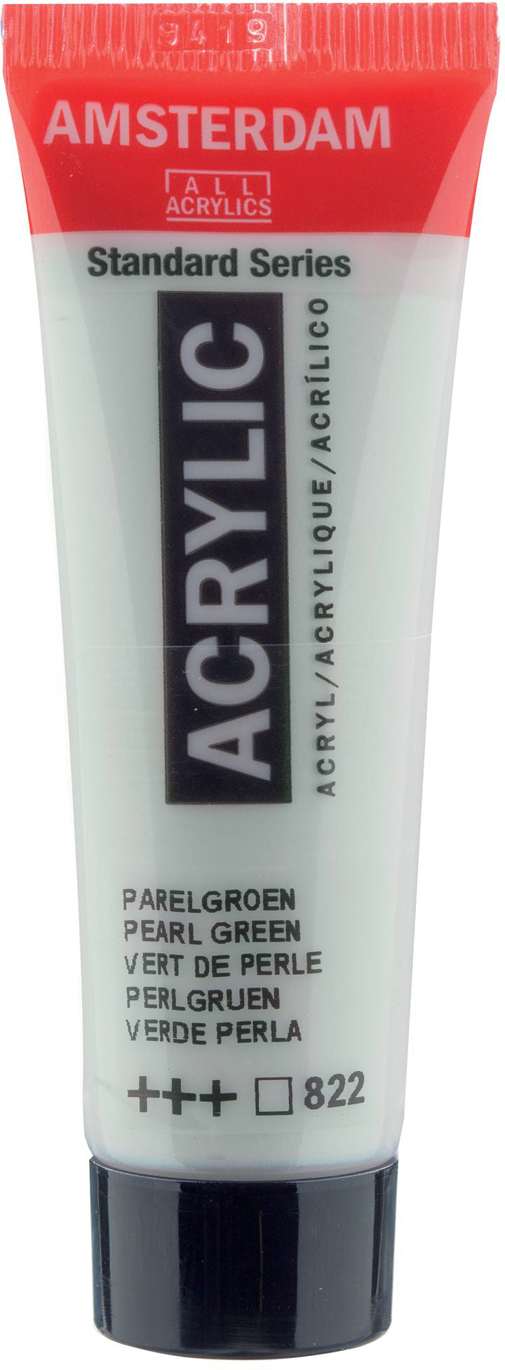 Royal Talens AMSTERDAM Standardserie Acrylfarbe – Perlgrün 822, seidenmatt, Perlglanz – 20 ml – für Leinwand, Papier, Holz