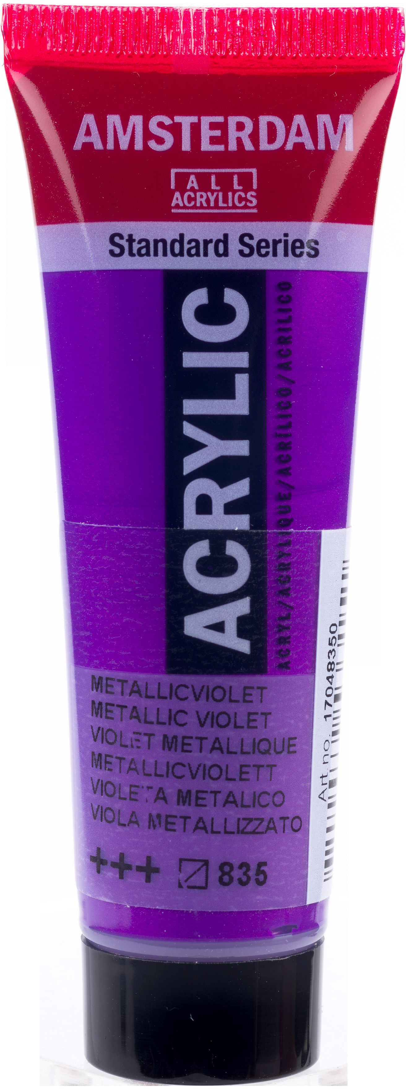 Royal Talens AMSTERDAM Acrylfarbe – Violett 835, seidenmatt, Metallic – 20 ml – für Leinwand, Papier, Holz