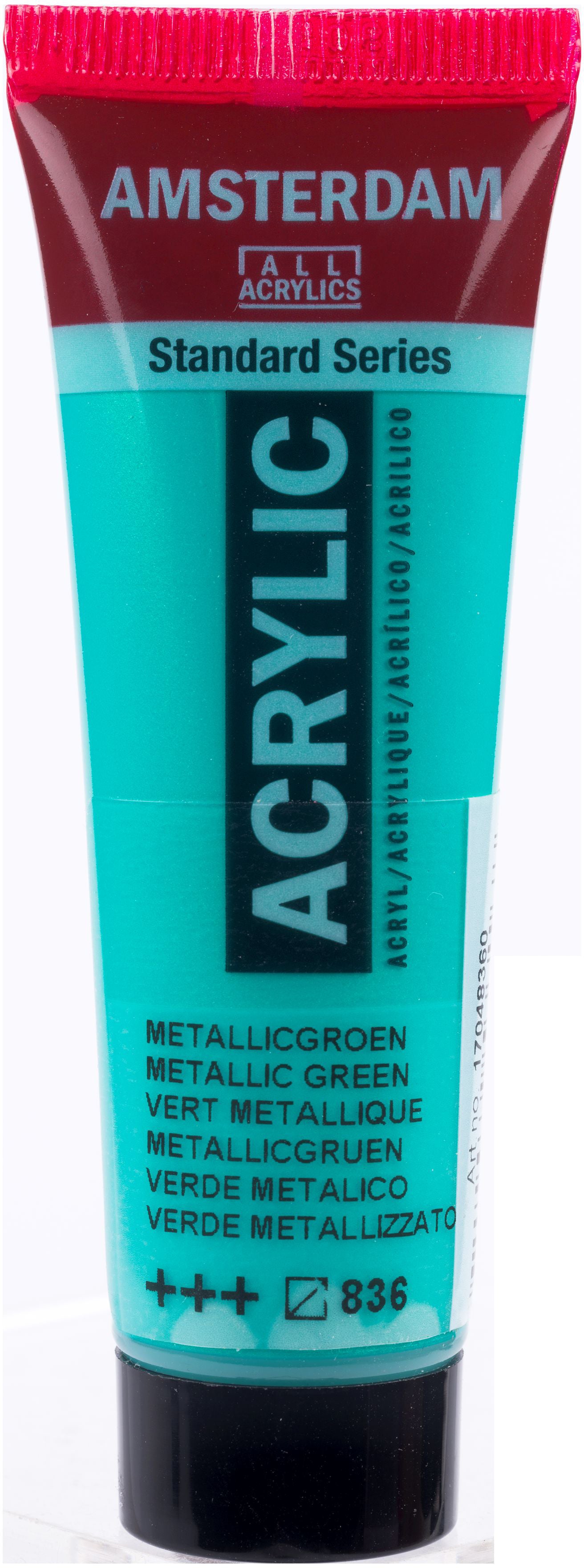 Royal Talens Amsterdam Acrylfarbe – Metallic Grün 836, seidenmatt – 20 ml – für Leinwand, Papier, Holz