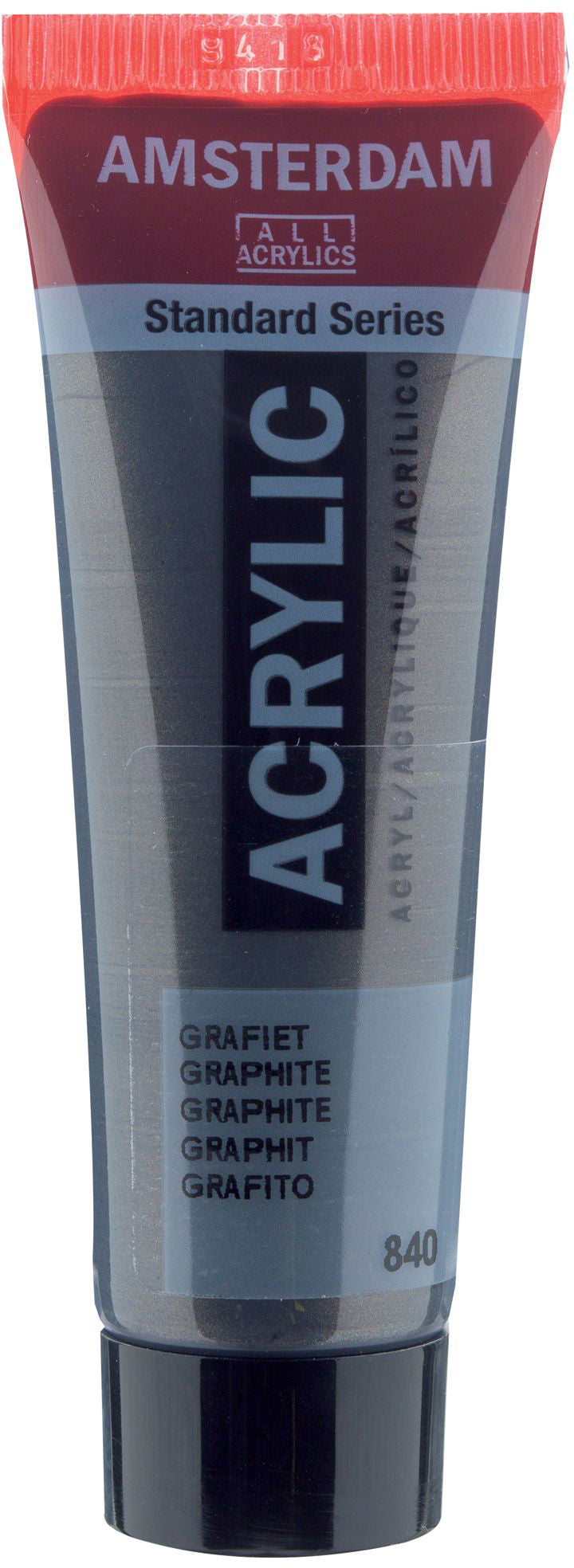 Royal Talens Amsterdam Acrylfarbe – Graphit 840, seidenmatt – 20 ml – für Leinwand, Papier, Holz