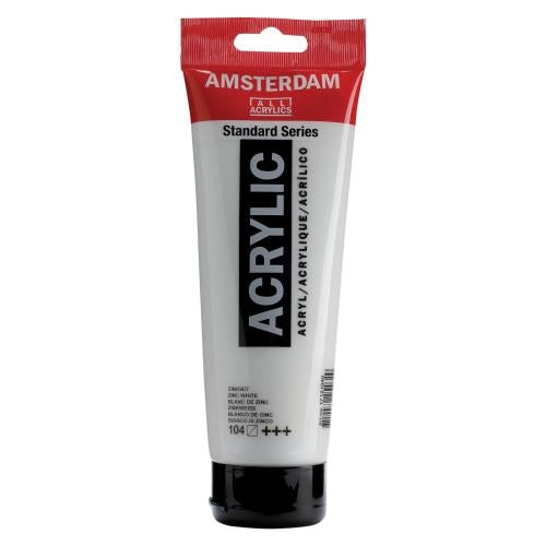 Royal Talens AMSTERDAM Acrylfarbe – Zinkweiss 104 – Tube, 250 ml