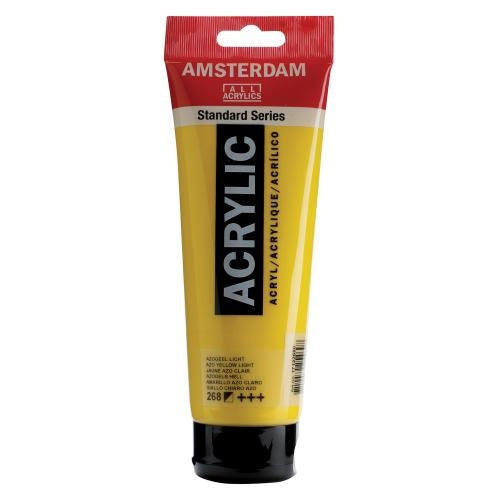 Royal Talens AMSTERDAM Acrylfarbe – Azogelb hell 268 – 250 ml (Tube)