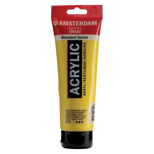 Royal Talens Amsterdam Acrylfarbe – Transparentgelb 272, matt – 250 ml, Tube