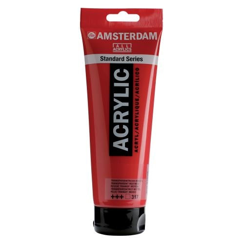 Royal Talens AMSTERDAM Acrylfarbe – Transparent Rot 317, matt – 250 ml