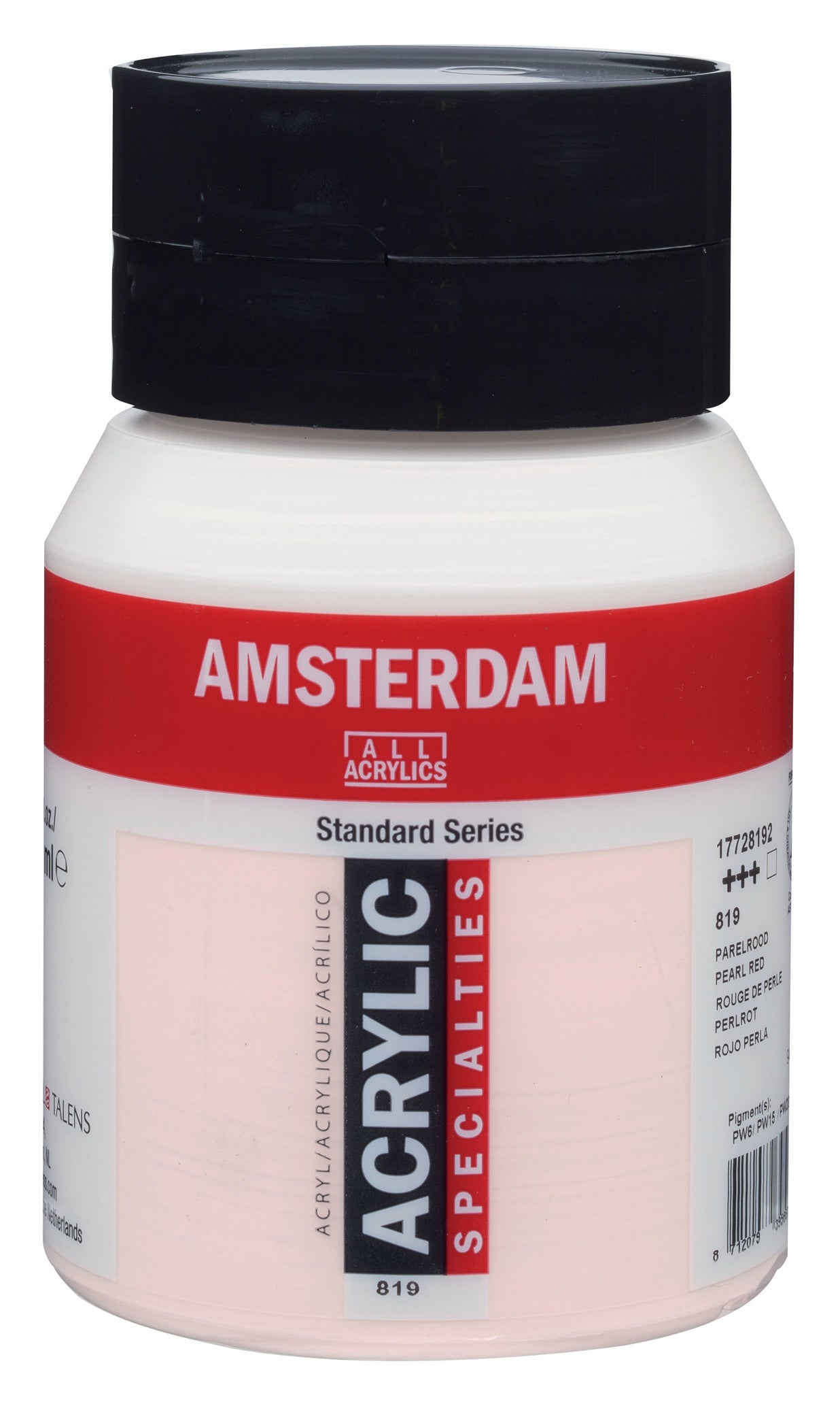 Royal Talens Amsterdam Acrylfarbe – Perlrot 819, Perlglanz – 500 ml