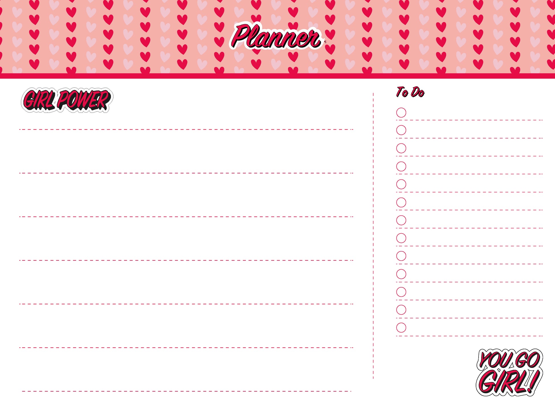 Ancor Girl Power 112863 – Tischkalender, 30 × 40 cm, rot