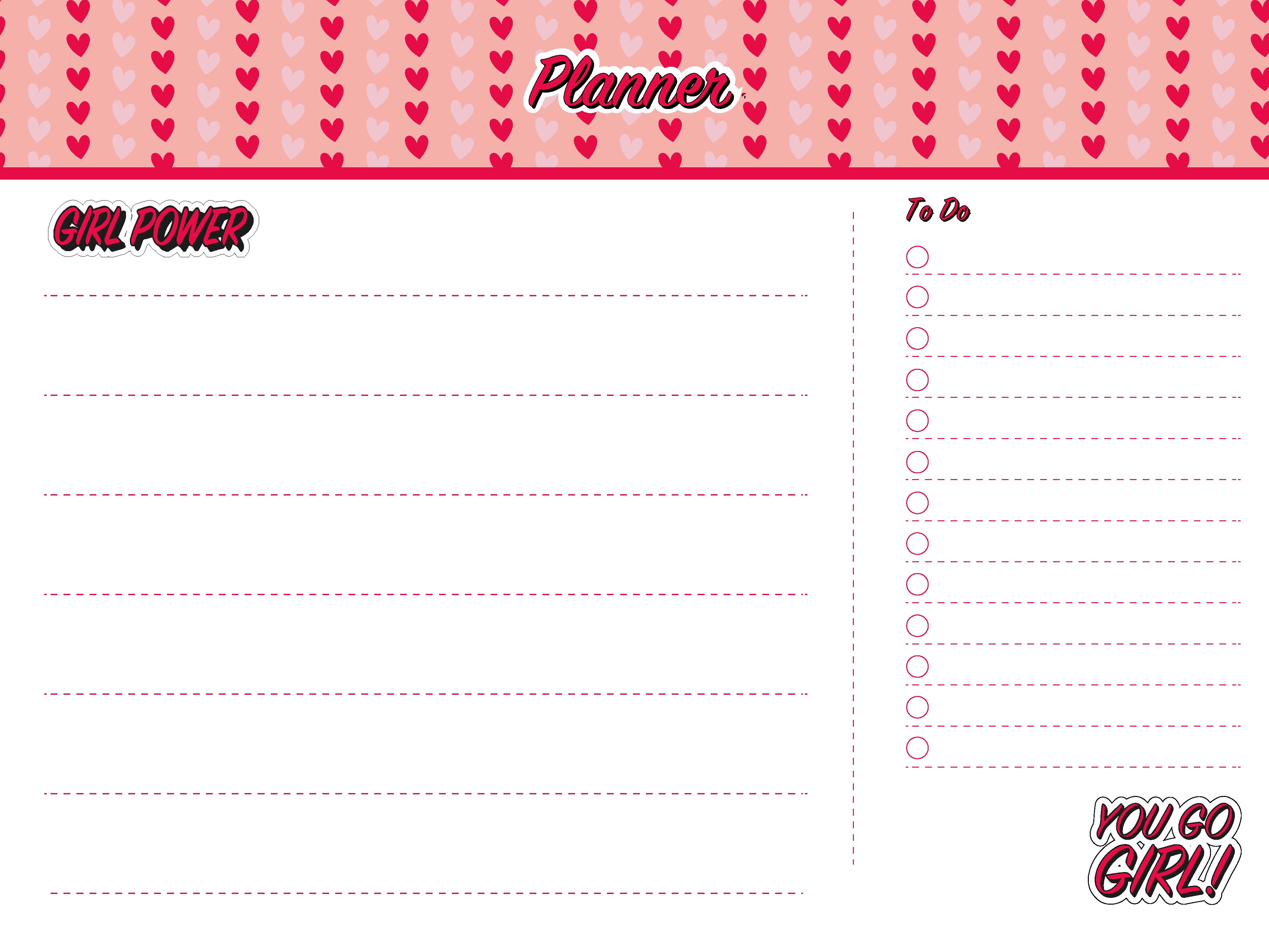 Ancor Girl Power 112863 – Tischkalender, 30 × 40 cm, rot