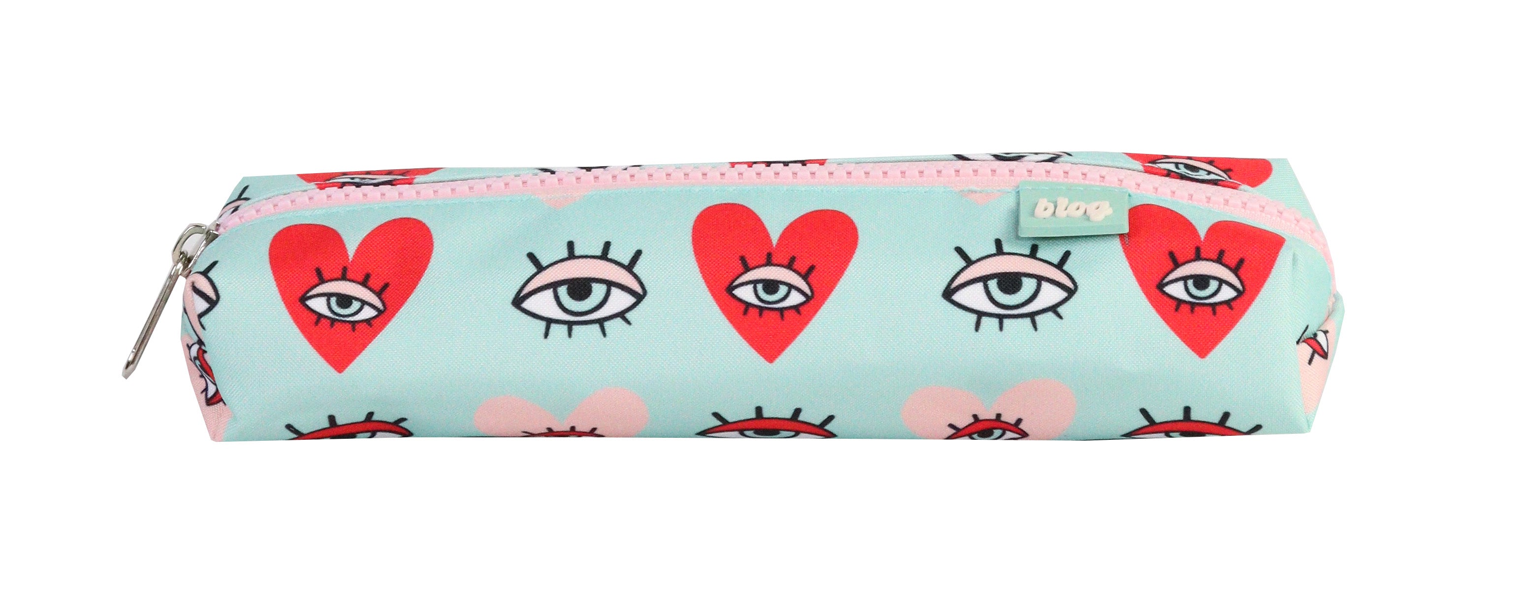 Ancor Girl Power 113150 – Schlamperetui, Eyes, Blau, 9 × 3 × 21,5 cm